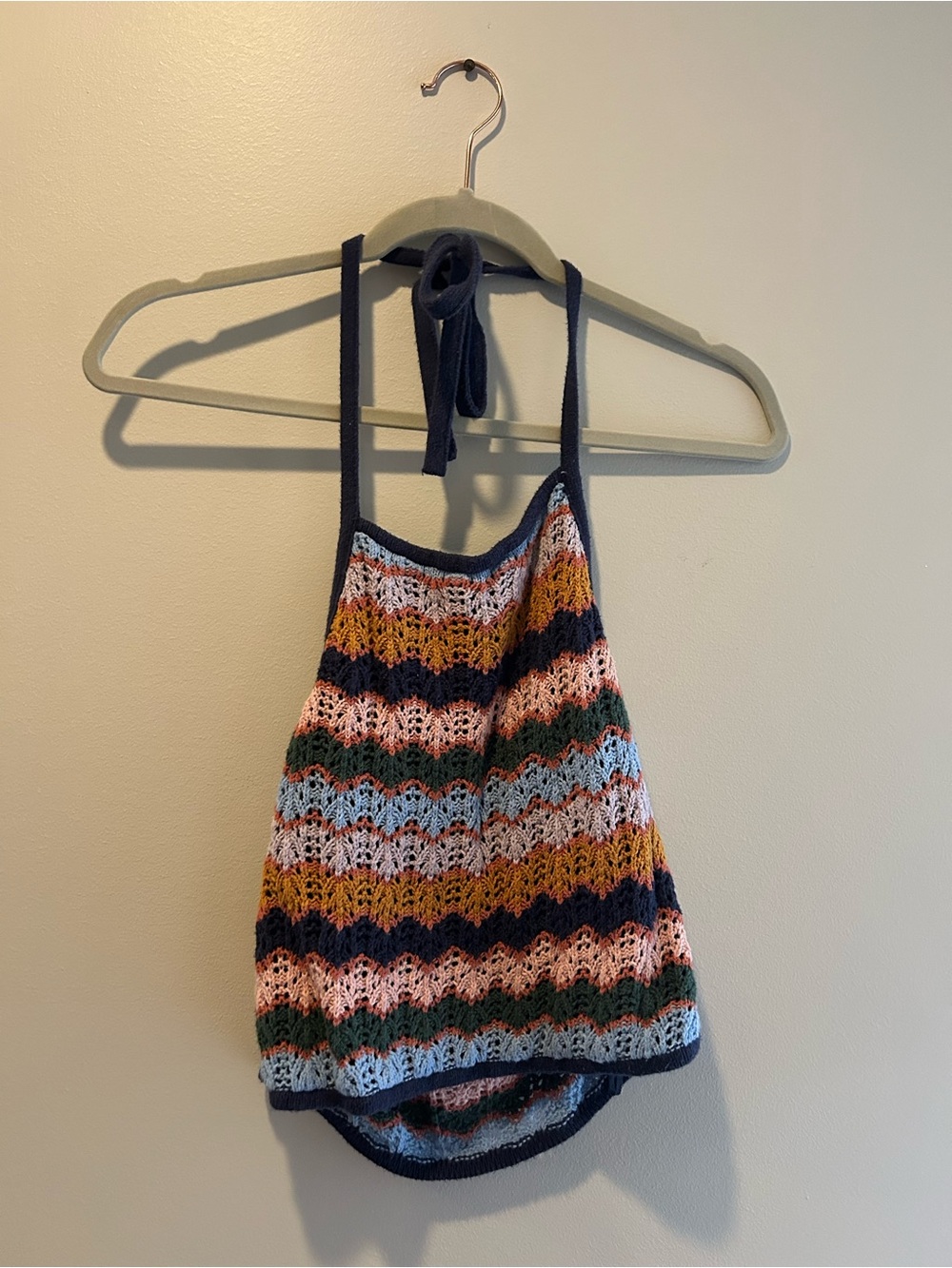 American Eagle Outfitters Multicolor Crochet Halter Tank